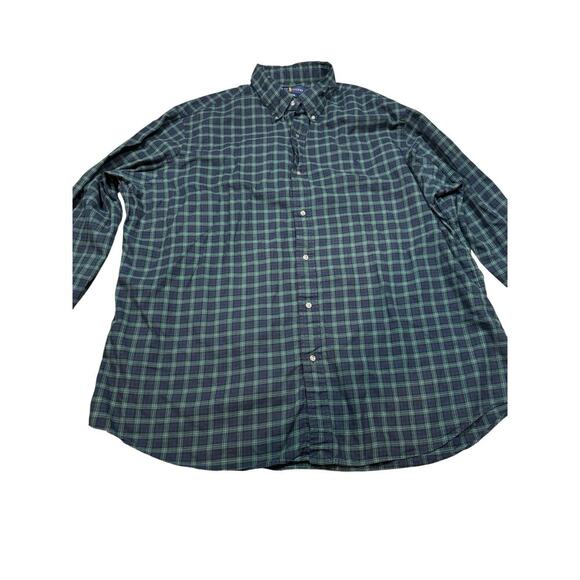 Ralph Lauren  Blue/Green Plaid Button Up Shirt Size XXL NWT - Picture 2 of 8